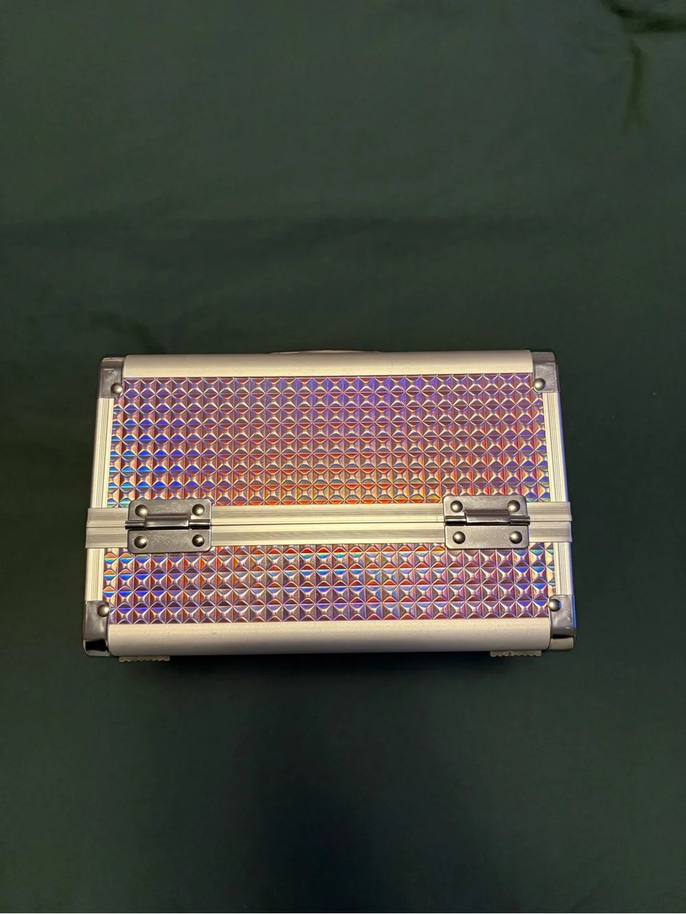 Holographic Pyramid Makeup Train Case - Iridescent Pink